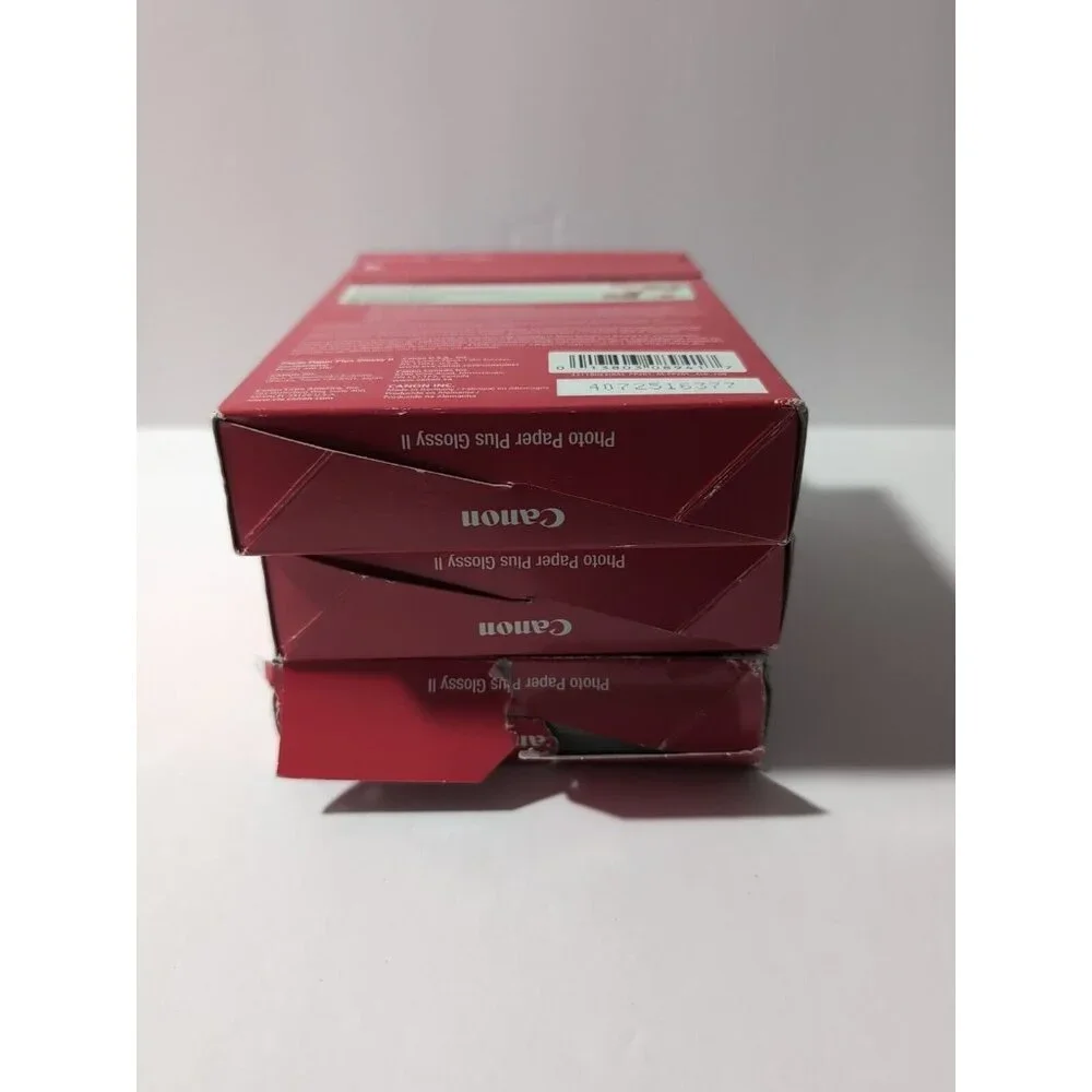 Lot Of 3 Canon PP-201 Photo Paper Plus Glossy II, 4x6 inch - 100 Sheets Sealed
